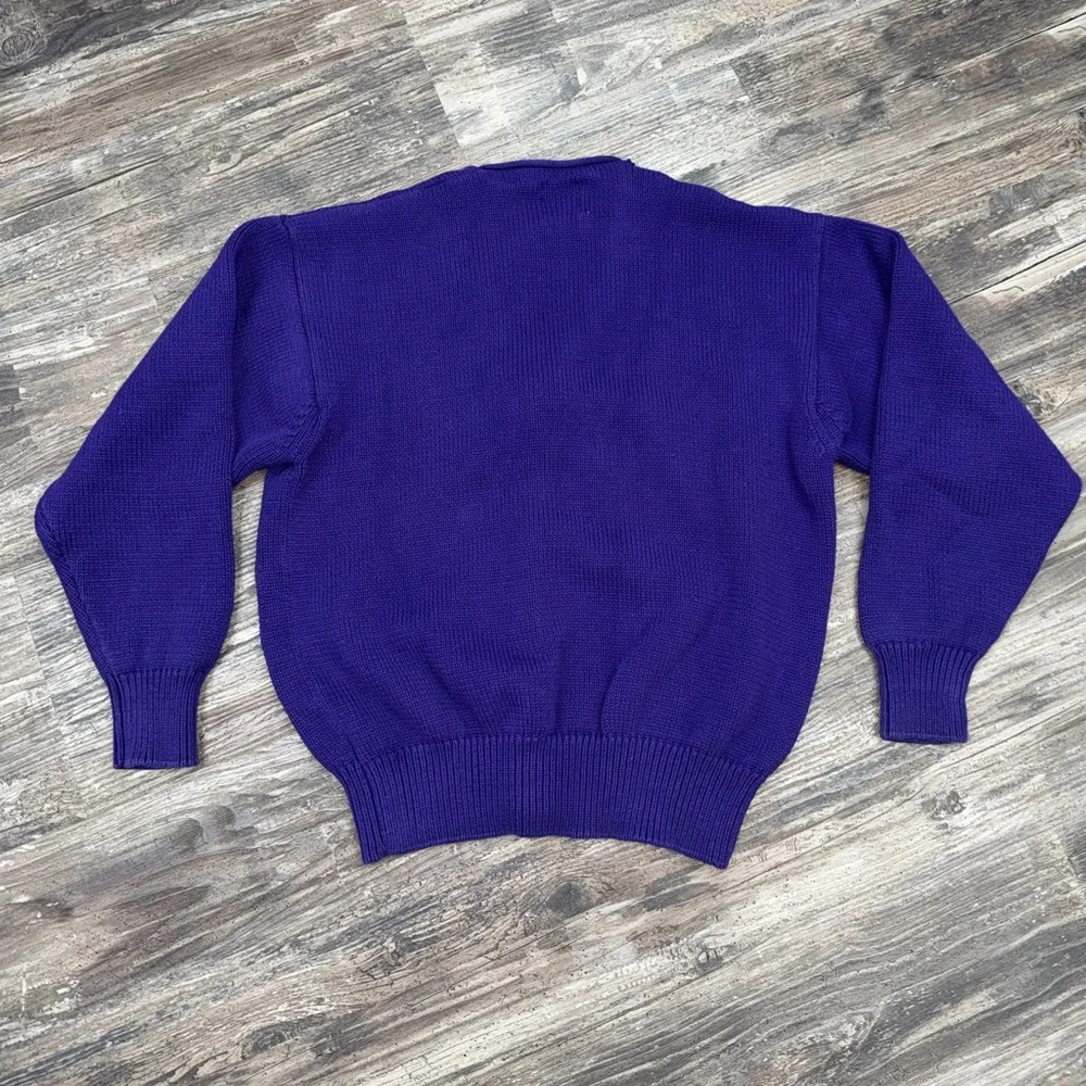 Vintage 90s GAP Purple Cotton Cardigan Sweater Minimalist Classic S - Picture 7 of 7
